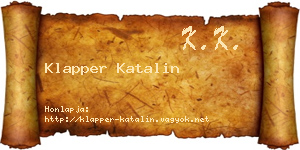 Klapper Katalin névjegykártya